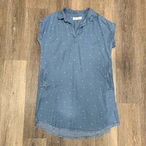 Blue Polka Dot Women's Top